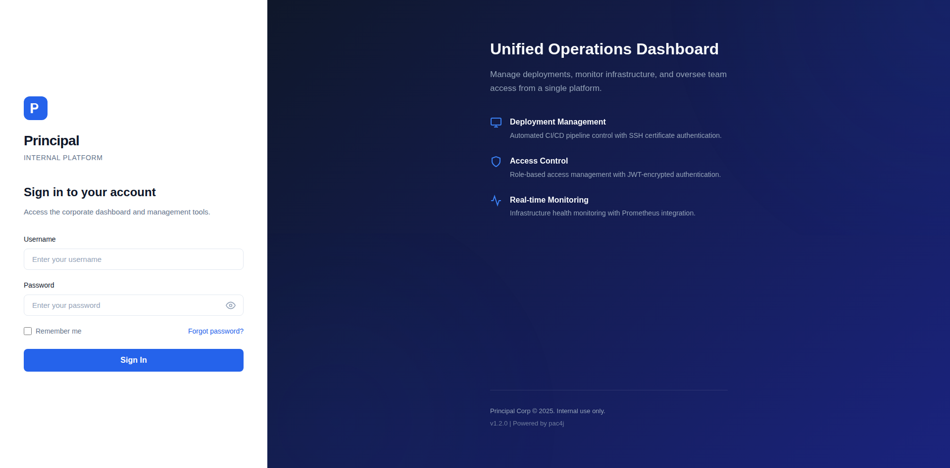 principal login page